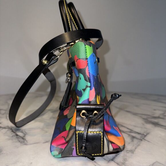 NWOT Vintage Dooney & Bourke Wonder Ducks Black Handbag Satchel Crossbody CLEAN - Picture 6 of 13